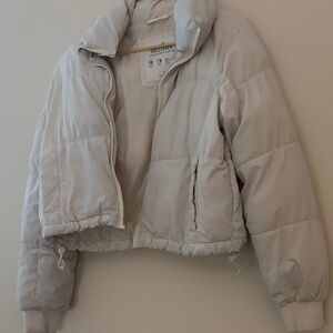 Hollister Light Beige Puffer Jacket